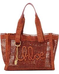 Chloé - Eastwest Summer Banana Summery Raffia Tote Bag - Lyst