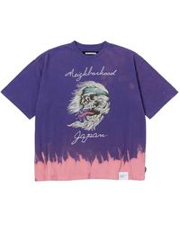 Neighborhood - Batik-T-Shirt mit Totenkopf-Print - Lyst