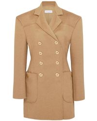 Violante Nessi - Double-Breasted Padded-Shoulder Coat - Lyst