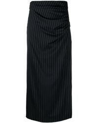 MSGM - Pinstripe-pattern Draped Pencil Skirt - Lyst