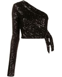 Pinko - Sequinned One-shoulder Top - Lyst