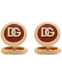 Heren Accessoires voor voor Manchetknopen voor Dolce & Gabbana 18kt Geelgouden Manchetknopen in het Metallic voor heren 