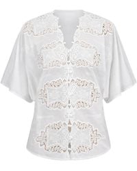 CISSA - Femme Embroidered-Lace Blouse - Lyst