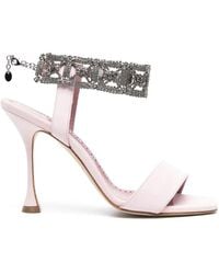 Manolo Blahnik - Lierasan 105Mm Suede Sandals - Lyst