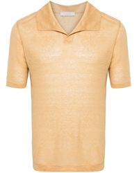 Cruciani - Slub-texture Linen Polo Shirt - Lyst
