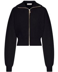 Sportmax - Ribbed-Knit Zip-Up Hoodie - Lyst