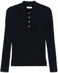 Sandro - Ribbed Knit Polo Top - Lyst