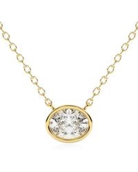 Diamond Essentials - Collar Con Diamantes De Laboratorio En Bisel - Lyst