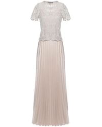D.exterior - Crochet-Knit Pleated Maxi Dress - Lyst