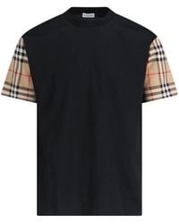 Burberry - Net Sustain Checked Poplin-Trimmed Cotton-Jersey T-Shirt - Lyst