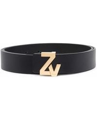 Zadig & Voltaire - Logo-Plaque Leather Belt - Lyst