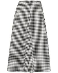 Woolrich - Midi Checked Cotton Skirt - Lyst