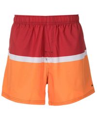 Osklen - Gestreepte Zwembroek Met Elastische Taille - Lyst