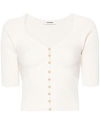 Sandro - Rose-buttons Ribbed Cardigan - Lyst
