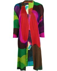 Pleats Please Issey Miyake Colour-block Plissé Coat - Pink