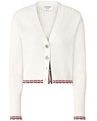 Thom Browne - Pointelle Rib-Stitch Cardigan - Lyst