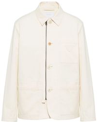 Prada - Herringbone Cotton Shirt Jacket - Lyst