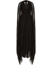 Alberta Ferretti - Vestido largo de seda y gasa - Lyst