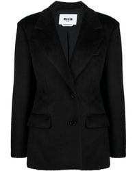 MSGM - Single-Breasted Peak-Lapels Blazer - Lyst