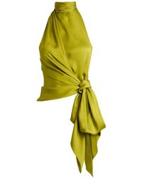 Balmain - Open-Back Silk Chiffon Top - Lyst