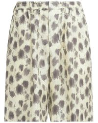 Marni - Printed Silk Bermuda Shorts - Lyst