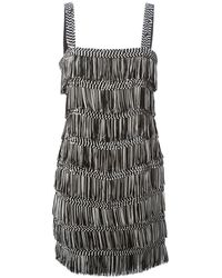 Dior Pre-owned Fringed Mini Dress - Zwart