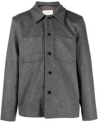 Officine Generale - Spread-collar Virgin Wool Blend Shirt Jacket - Lyst