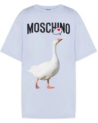 Moschino - Goose-Print Cotton T-Shirt - Lyst