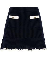 Self-Portrait - Crochet-Knit Mini Skirt - Lyst