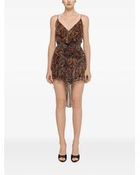 Nissa - Printed Silk Asymmetric Mini Dress - Lyst