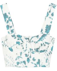 Erdem - Top Corto Con Estampado Floral - Lyst