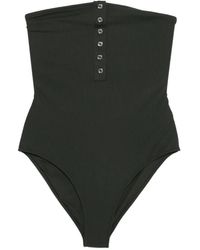 TOTEME - Ribbed Strapless Swimsuit - Lyst