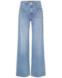 Iceberg - Patch-Pocket Frayed Jeans - Lyst