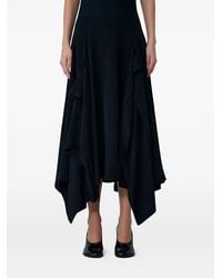 Yohji Yamamoto - Panelled Flared Midi Skirt - Lyst