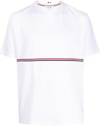 Thom Browne - Rwb-stripe Crew-neck T-shirt - Lyst