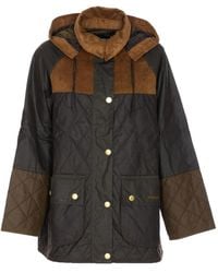 Barbour - Donsjack Met Ribfluwelen Vlakken - Lyst
