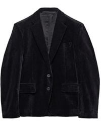 Prada - Single-Breasted Velvet Jacket - Lyst
