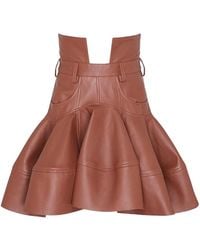 Zimmermann - Hypnotic Leren Mini-Rok Met Ruches - Lyst
