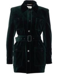 Saint Laurent - Sahariana Velvet Blazer - Lyst