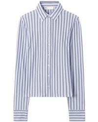 Tory Burch - Striped Cotton Piqué Polo Shirt - Lyst