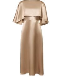 Fabiana Filippi - Caped Slip Midi Dress - Lyst