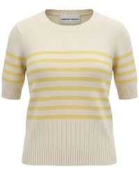 EMERSON RENALDI - Striped Short-Sleeve Sweater - Lyst