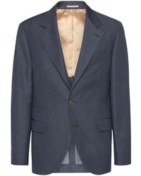 Brunello Cucinelli - Single-Breasted Wool-Linen Blazer - Lyst