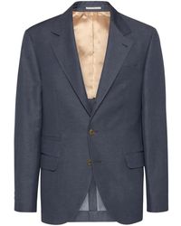 Brunello Cucinelli - Single-Breasted Wool-Linen Blazer - Lyst