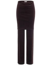 ANDAMANE - Layered Velvet-Effect Trousers - Lyst