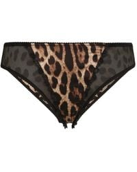 Dolce & Gabbana - Leo-Print Satin Briefs - Lyst