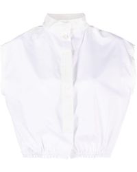 Jejia - Sleeveless Silk Cropped Shirt - Lyst