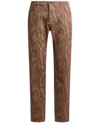 Etro - Straight-Leg Cotton Denim Jeans With Arnica Motif - Lyst