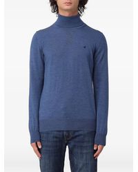 Brooksfield - Logo-Embroidered Roll-Neck Sweater - Lyst
