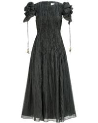 princess polly baby blue dress Aje Rushes Raffia Knit Midi Dress by Aje main image 1